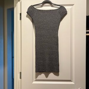 Silence + Noise Gray Ribbed Mini Dress